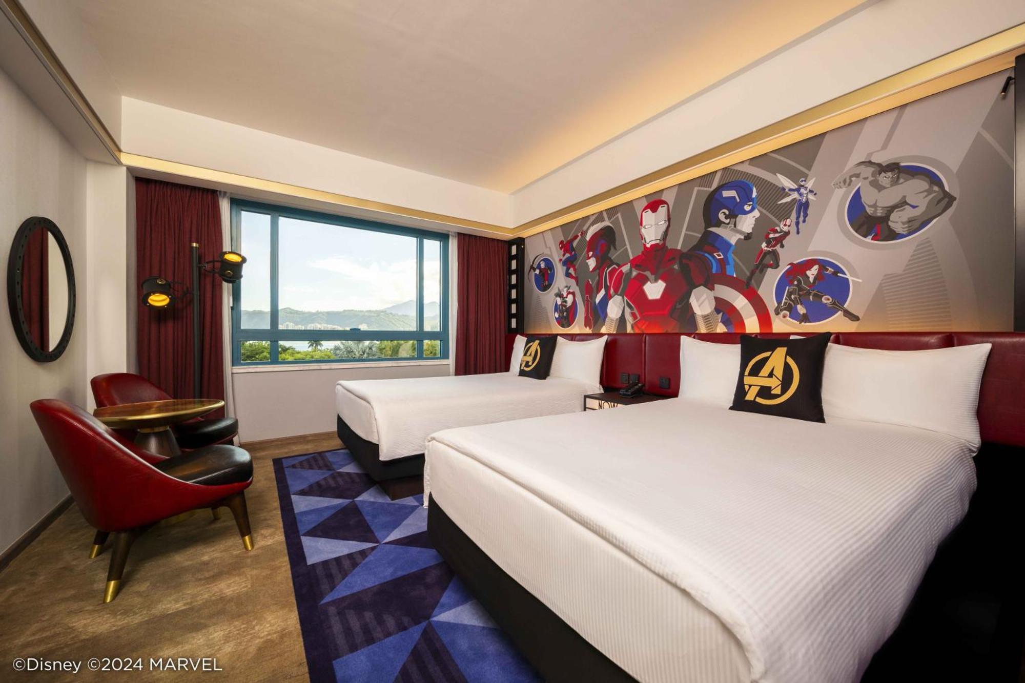 Disney'S Hollywood Hotel Hongkong Exterior foto A rendering of a Marvel-themed room at the Atlantis Paradise Island